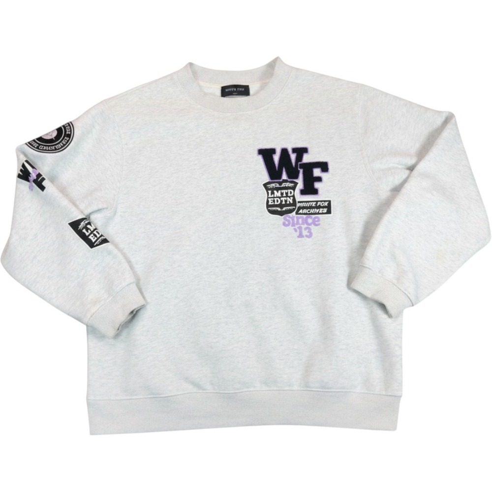 White Fox Lmtd Edtn Archives Sweatshirt‎ Grey Purple Graphic Pullover ML